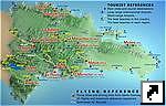 Карта лучших пляжей и точек для парапланеризма в Доминиканской республике (англ.)