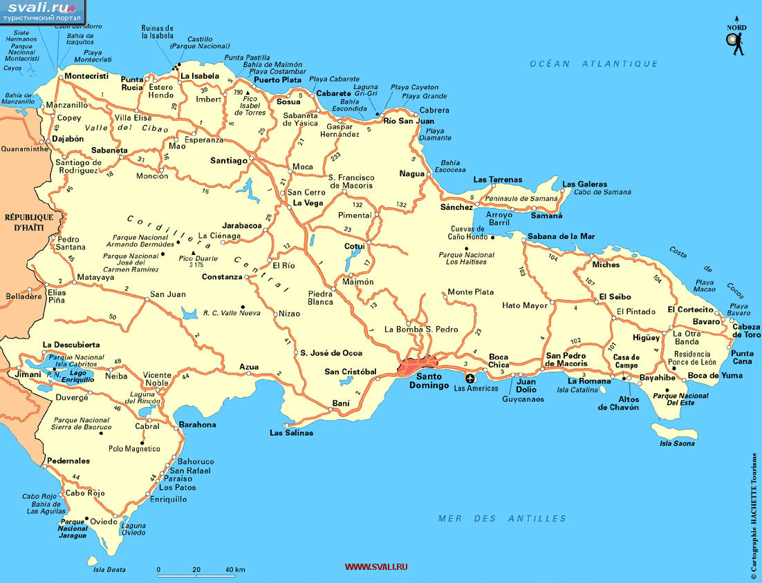 Карта Доминиканской республики (исп.)