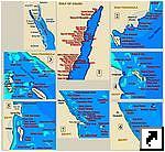 Карта мест для дайвинга в Красном море, Египет (англ.)