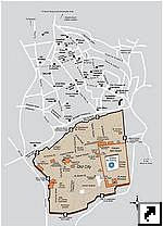 Карта древней части Иерусалима, Израиль (англ.)