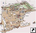 Карта Старого горда Акко (Akko, Acre), Израиль.