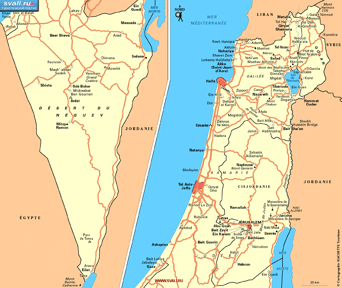 Карта Израиля (франц.)