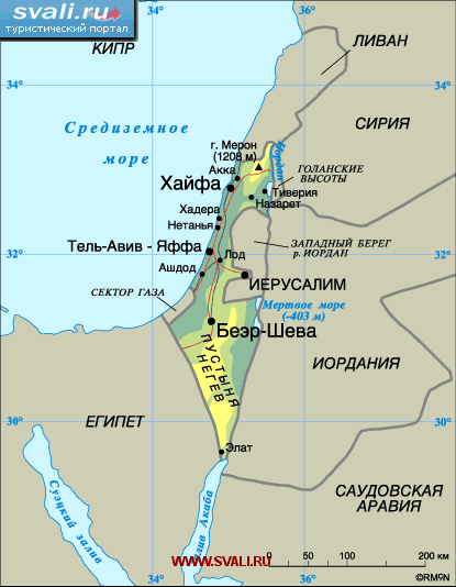 Карта Израиля.