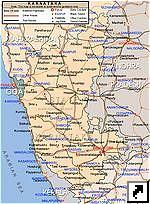 Карта окрестностей штата Гоа, штат Карнатака, Индия (англ.)
