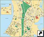 Туристическая карта центра Мумбай (Бомбей), Индия (англ.)