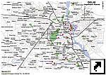 Карта достопримечательностей Дели, Индия (англ.)