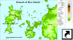 Карта острова Комодо (Komodo), Индонезия (англ.)