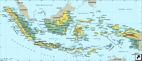 Карта Индонезии.