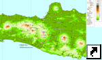 Карта центральной части острова Ява (Java), Индонезия (англ.)