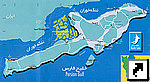 Карта острова Кешм (Qeshm), Иран (англ.)