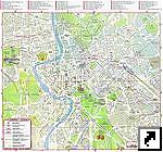 Карта центра Рима с достопримечательностями, Италия (итал.)