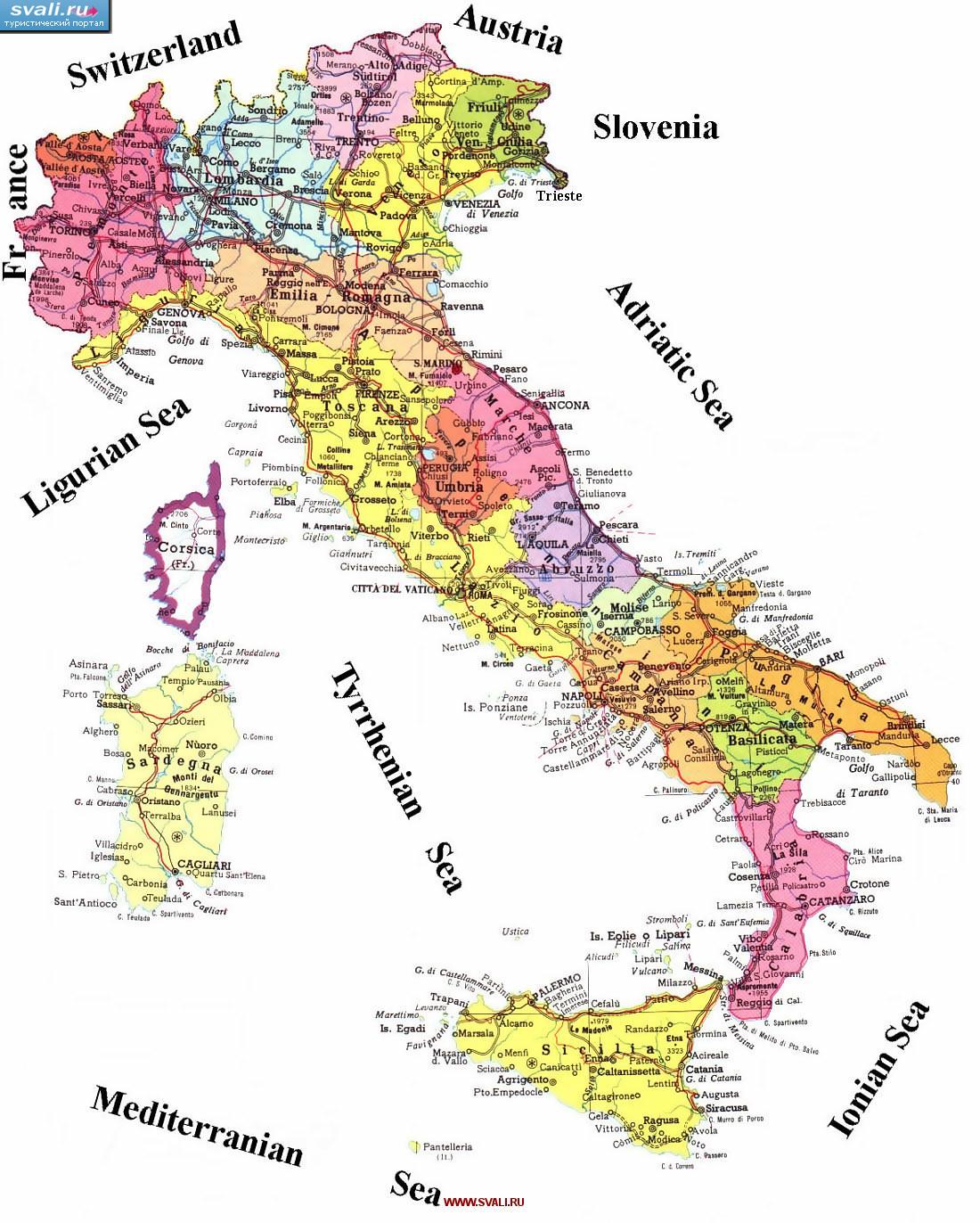 Карта Италии (итал.)