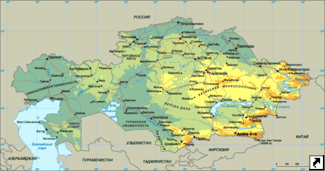 Карта Казахстана.