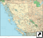 Карта провинции Британская Колумбия, Канада (англ.)