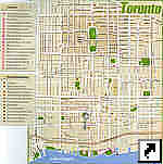 Туристическая карта центра Торонто с указанием достопримечательностей, Канада (англ.)