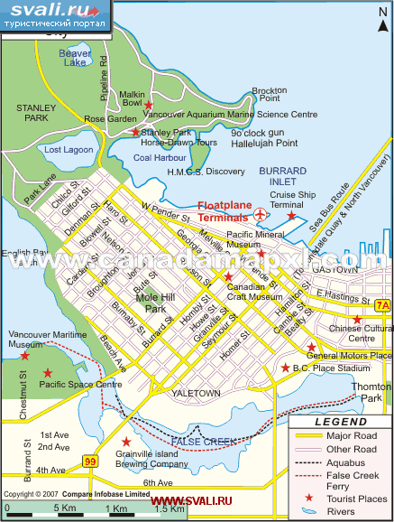 Карта Ванкувера, Канада (англ.)