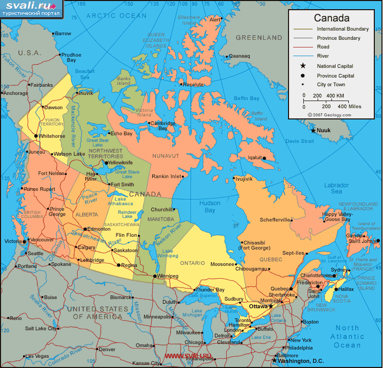 Карта Канады (англ.)