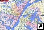 Подробная туристическая карта города Ухань (Wuhan), провинция Хубэй (Hubei), Китай (англ., кит.)