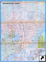 Подробная туристическая карта города Ханчжоу (Hangzhou), провинция Чжэцзян (Zhejiang), Китай.