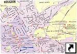 Туристическая карта центра города Ольгин (Holguin), Куба (исп.)