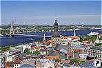 Рига, вид с собора Святого Петра, Латвия.