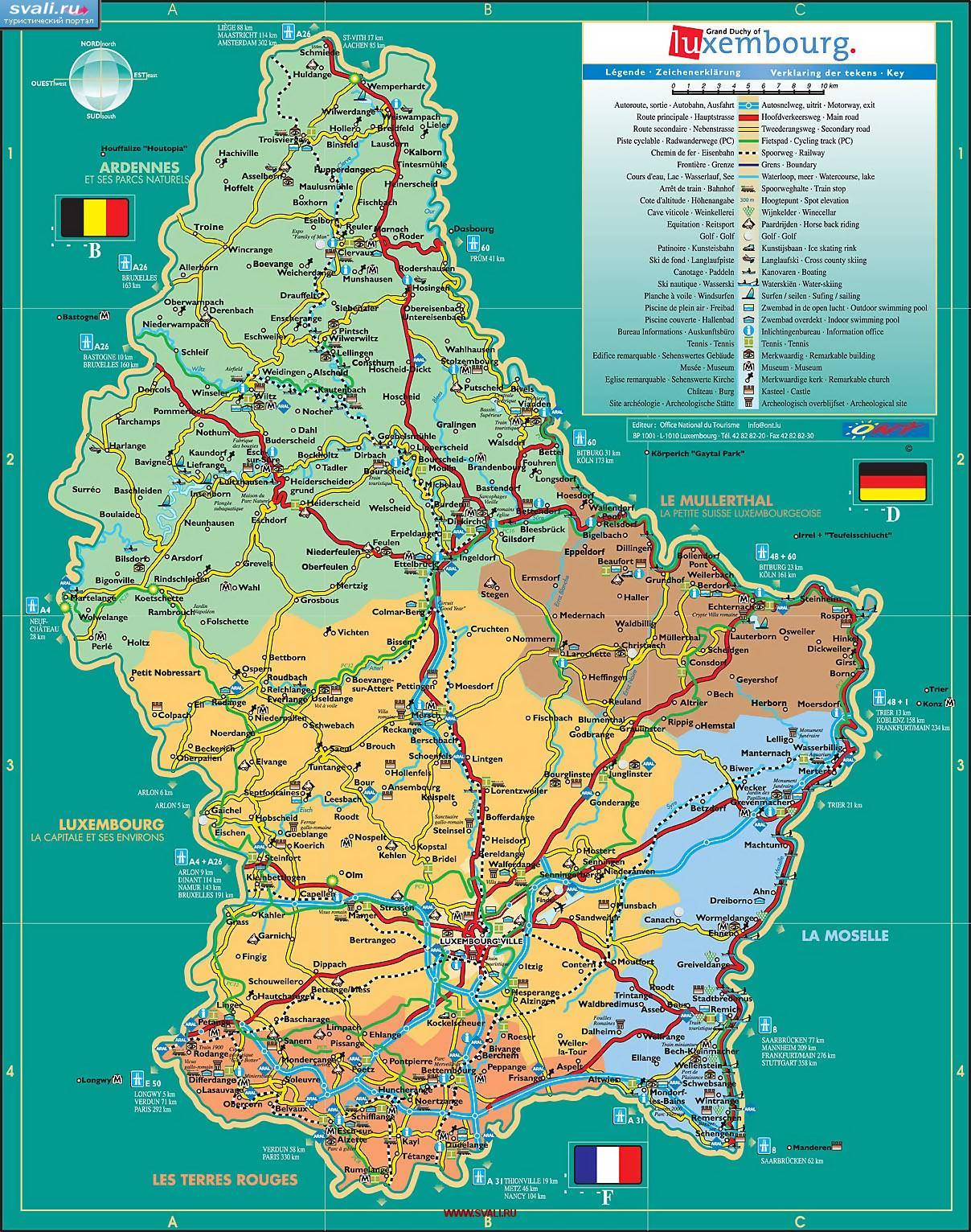 Карта Люксембурга (англ., фр.)