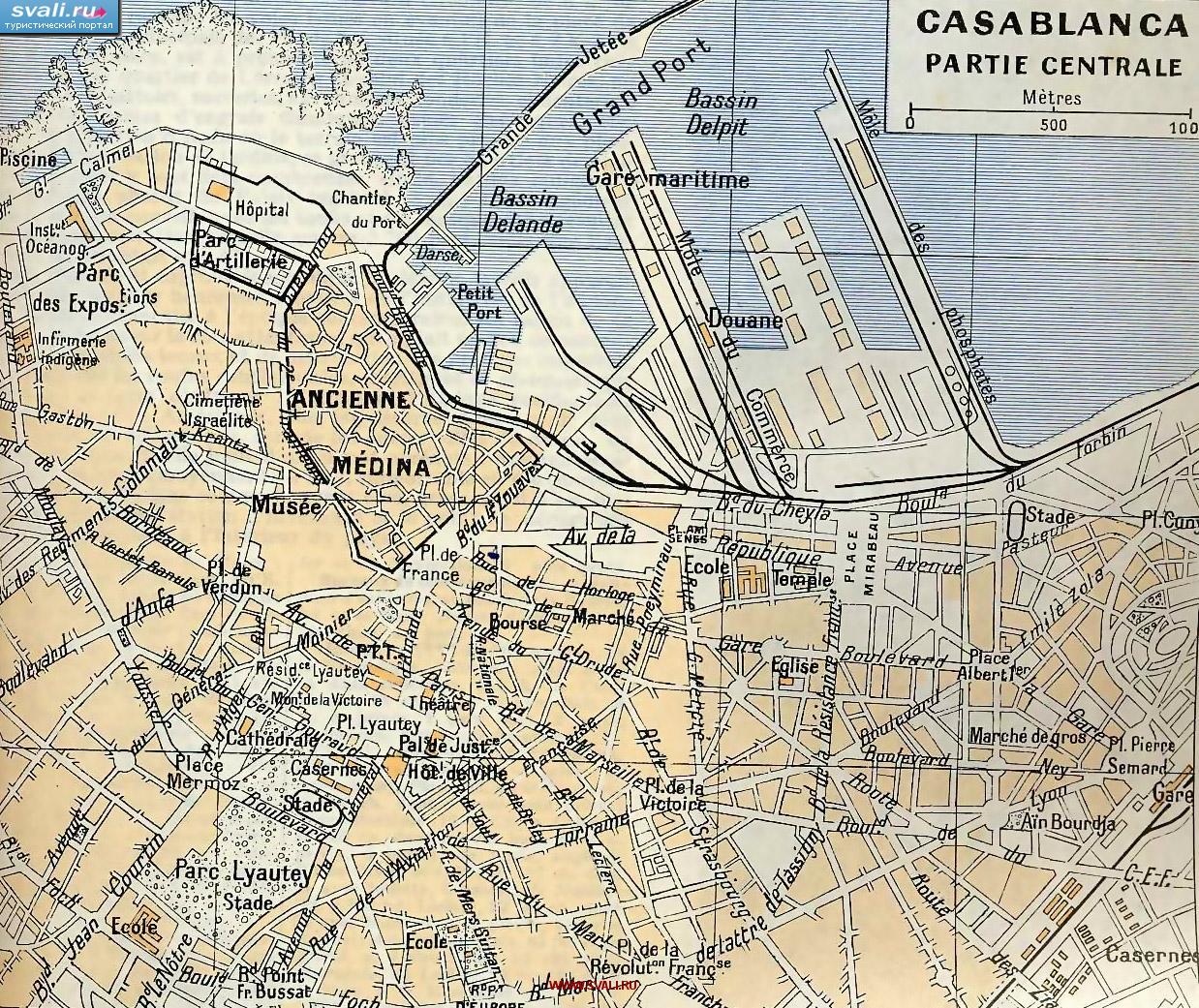 Марокко. Карта города Касабланка (франц.)