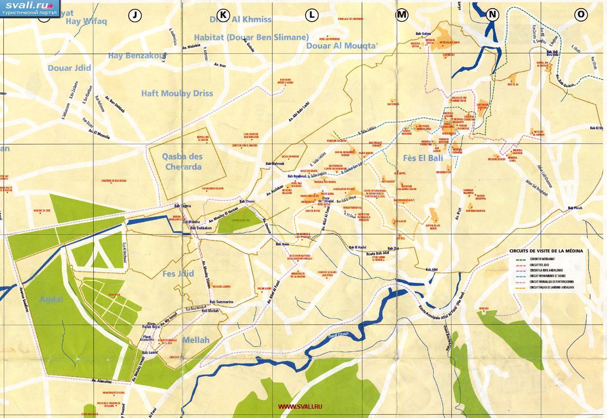 Карта медины города Фес, Марокко (франц.)