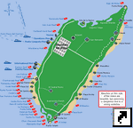 Карта дайв-сайтов острова Косумель (Сozumel), полуостров Юкатан, Мексика (англ.)