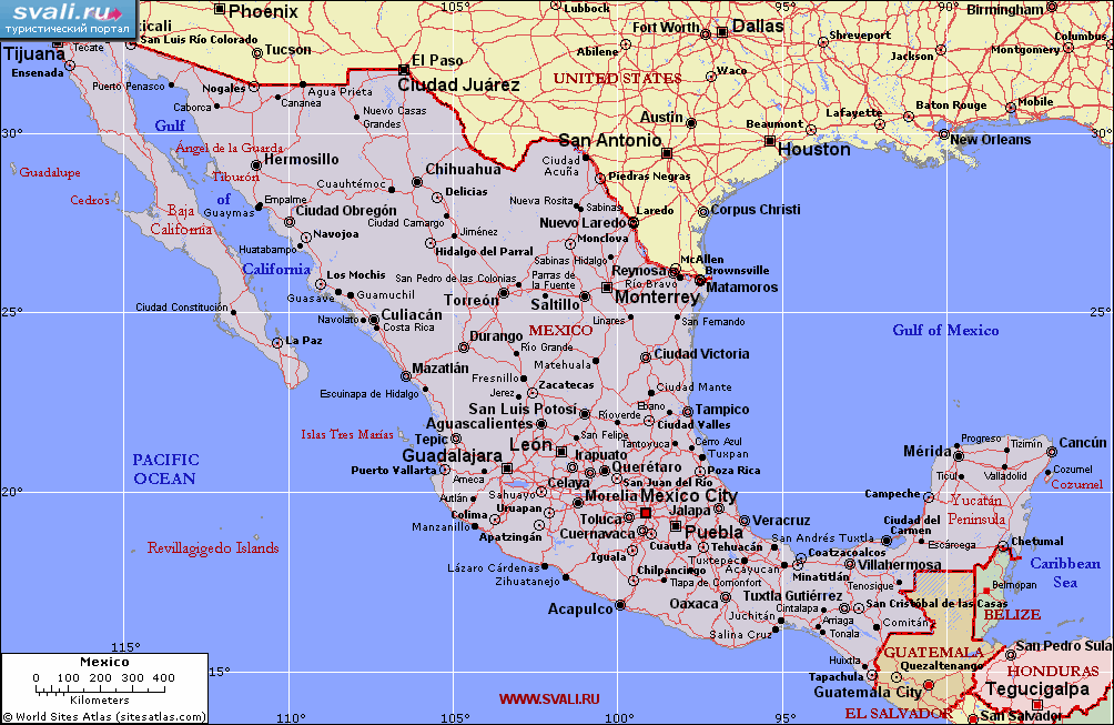 Карта Мексики (англ.)