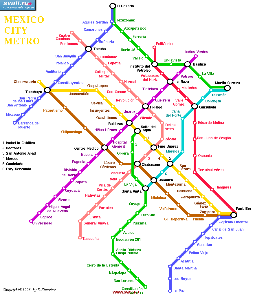 Схема метро Мехико, столицы Мексики (исп.)