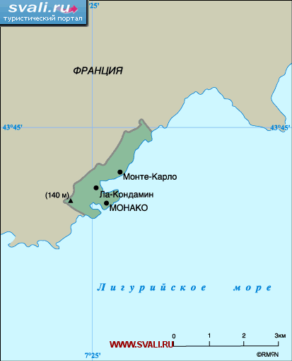 Карта Монако.