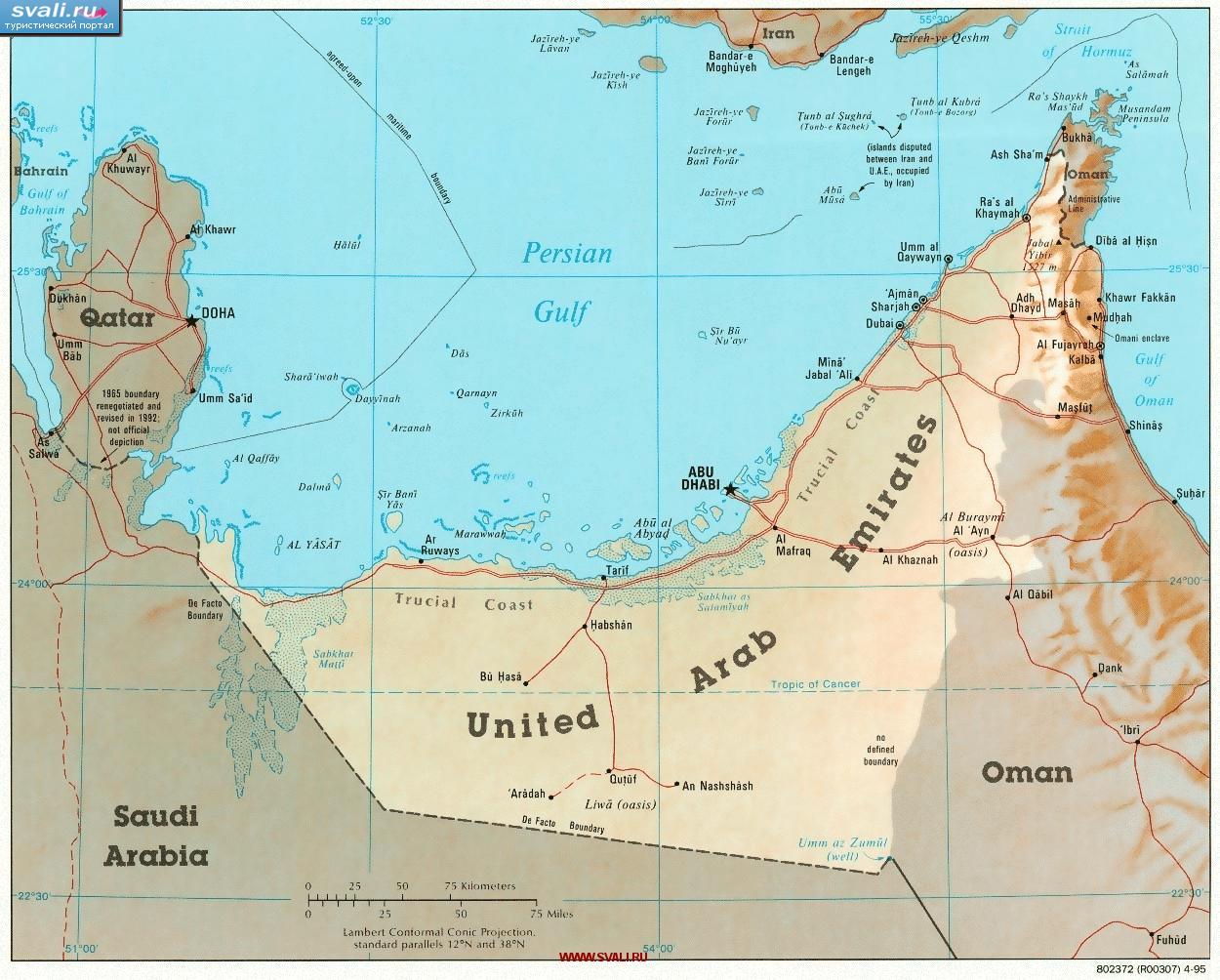 Карта ОАЭ (англ.)