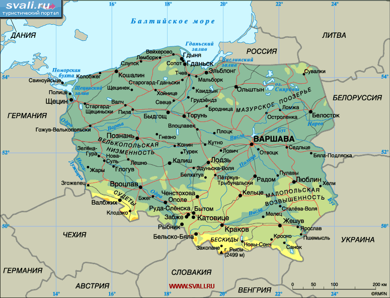 Карта Польши.