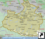Карта Карачаево-Черкессии (Карачаево-Черкесия, Домбай, Черкесск), Россия.