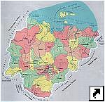 Административная карта республики Саха (Якутия), Россия.
