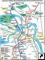 Схема метро Санкт-Петербурга, Россия.