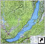 Подробная топографическая карта окрестностей озера Байкал, Иркутская область, Бурятия, Россия.