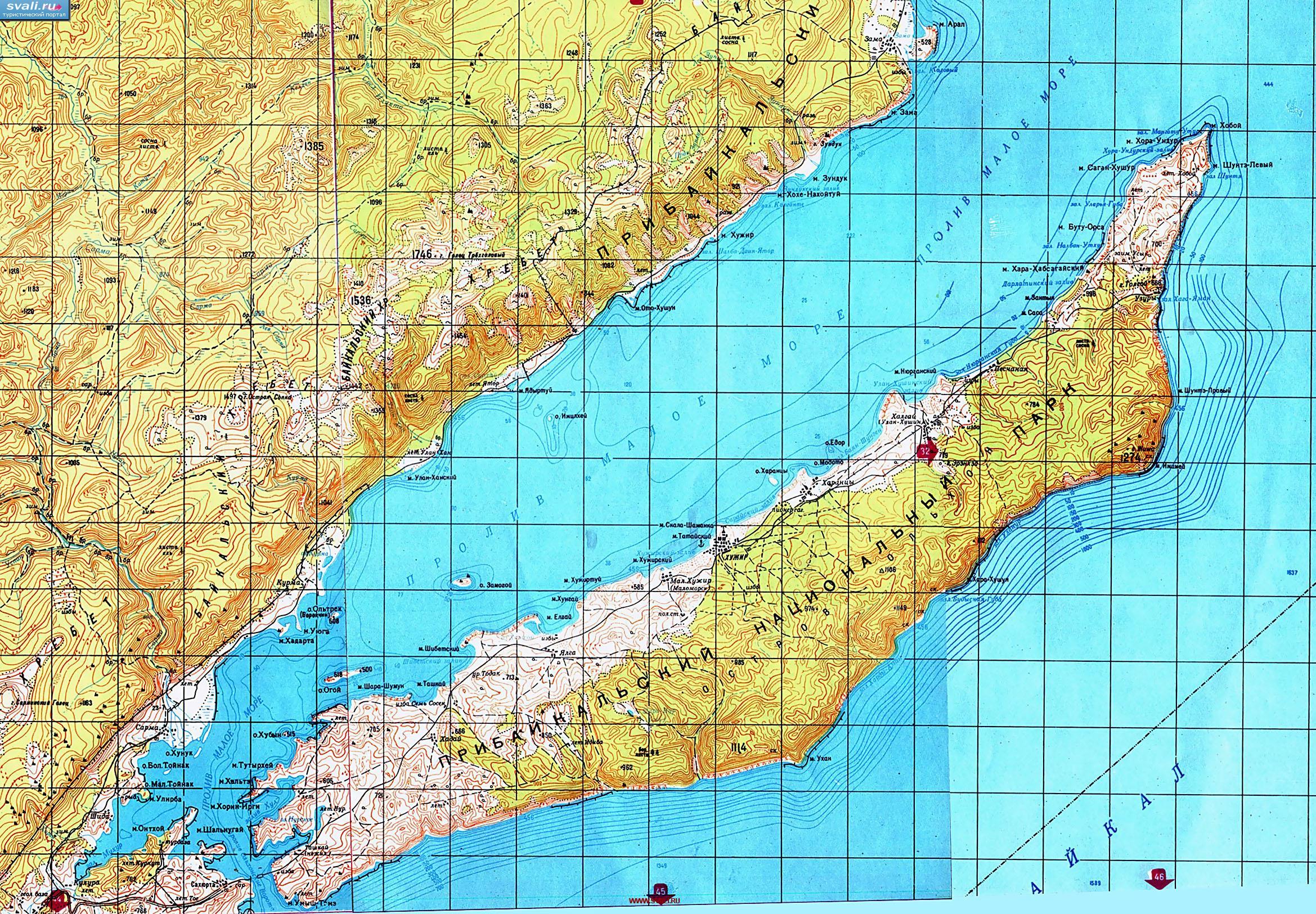 Остров Ольхон на карте