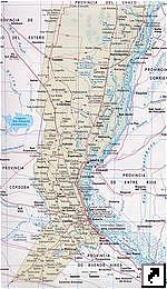 Карта провинции Санта-Фе (Santa Fe), Аргентина (исп.)