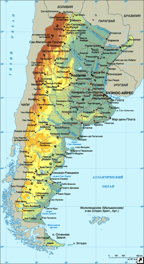 Карта Аргентины.