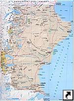Карта провинции Санта-Крус (Santa Cruz), Аргентина (исп.)
