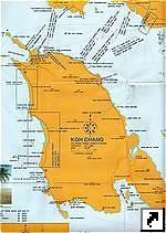Карта паромного сообщения острова Ко Чанг (Koh Chang), архипелаг Чанг (Chang), провинция Трат, Тайланд (англ.)
