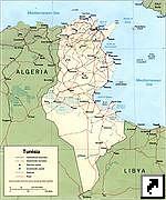 Карта Туниса (англ.)