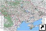 Очень подробная карта Украины с автодорогами.