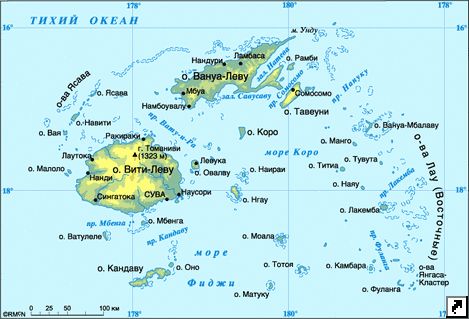 Карта Фиджи.