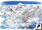 Карта горнолыжнного курорта Шамони (Chamonix), Франция.