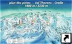 Карта горнолыжного курорта Валь-Торанс (Val Thorens), Франция.