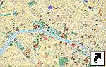 Туристическая карта центра Парижа, Франция (франц.)