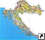 Туристическая карта Хорватии (хорв.)